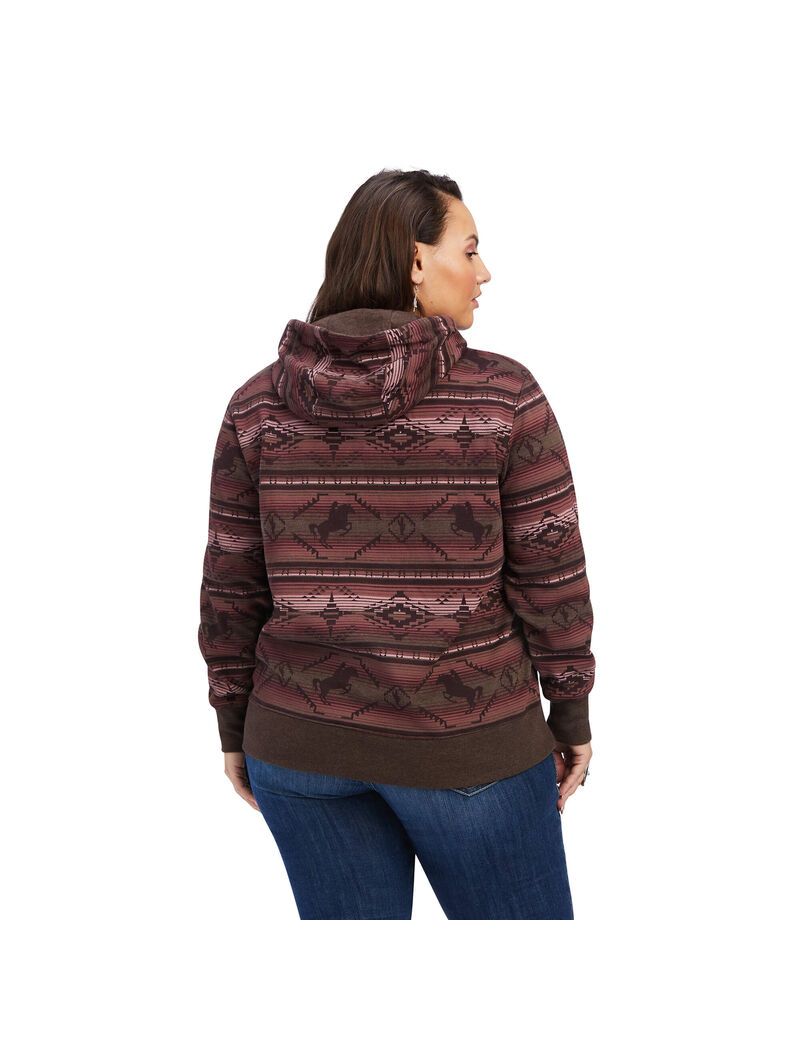 Ariat REAL Allover Print Hoodie Old West Serape Print | PWGMLJ-734