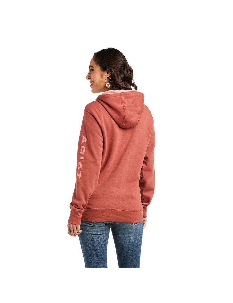 Ariat REAL Arm Logo Hoodie Marsala | QPIVGL-850