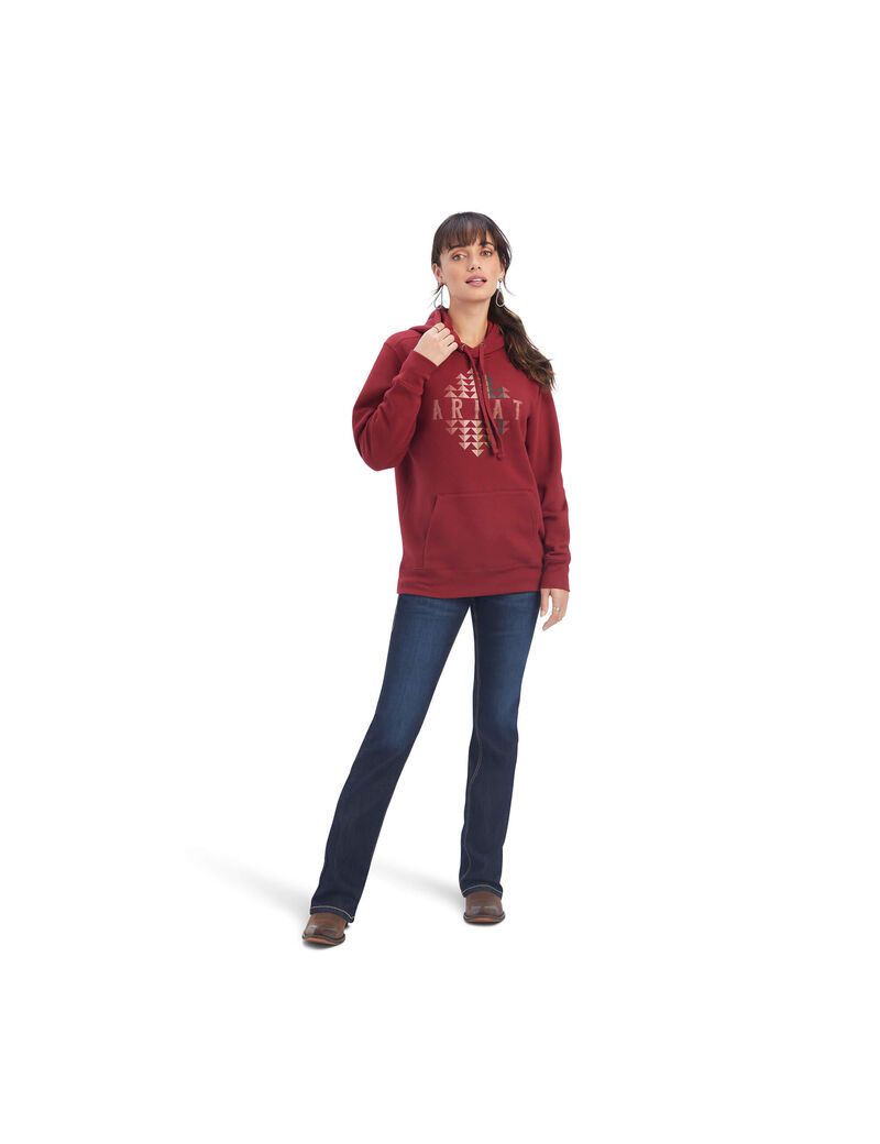 Ariat REAL Beartooth Hoodie Rouge Red | JOSKUE-250