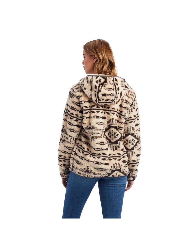 Ariat REAL Berber Pullover Sweatshirt French Oak/Banyan Bark | INMFBA-643