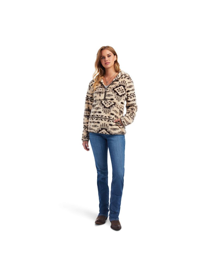 Ariat REAL Berber Pullover Sweatshirt French Oak/Banyan Bark | INMFBA-643