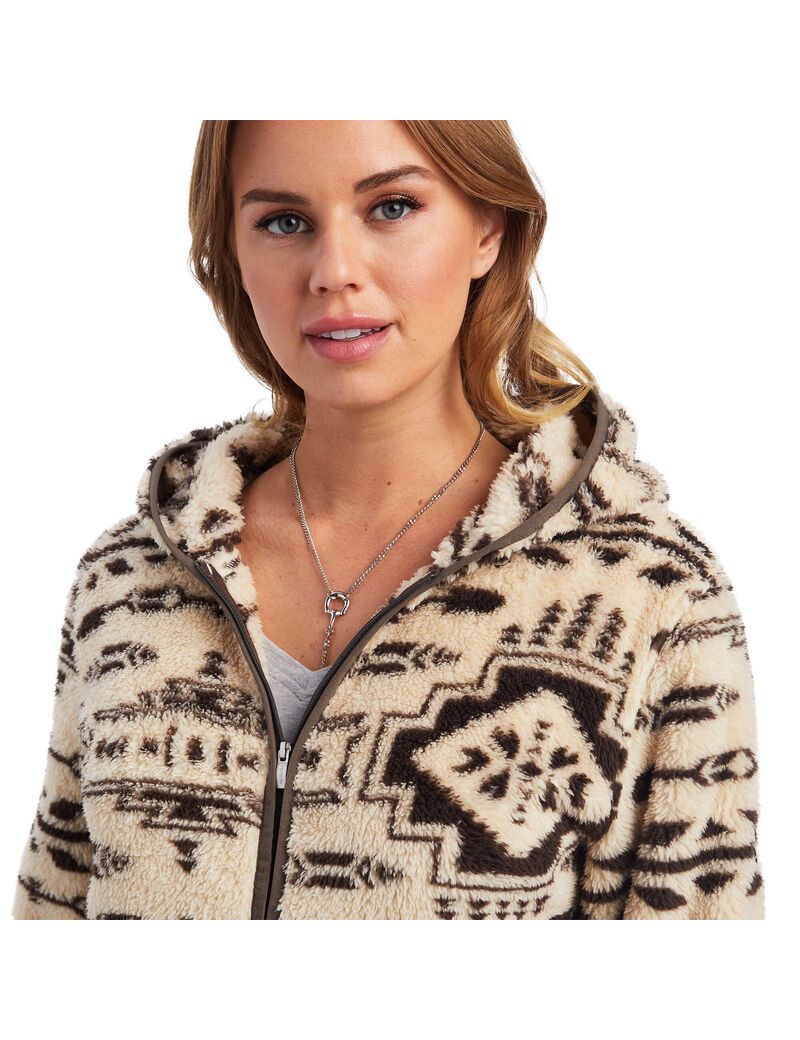 Ariat REAL Berber Pullover Sweatshirt French Oak/Banyan Bark | INMFBA-643