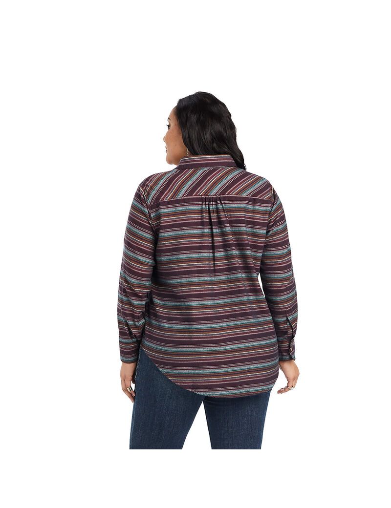 Ariat REAL Billie Jean Popover Shirt Roadside Stripe | RTOBPY-125