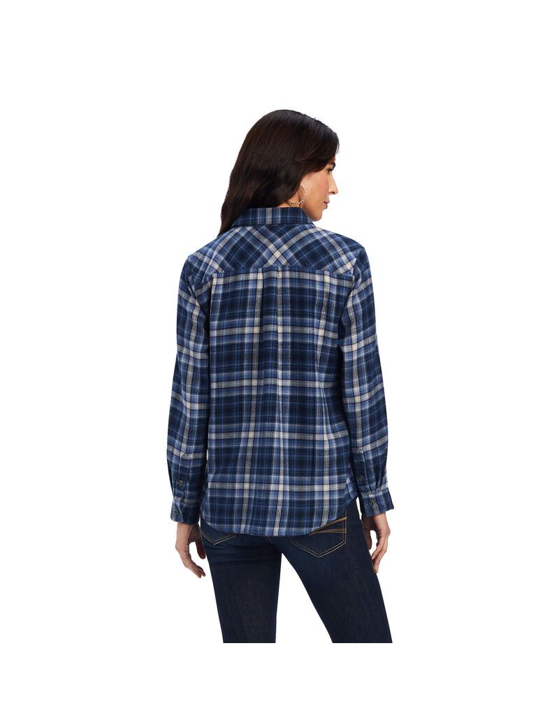 Ariat REAL Billie Jean Shirt Blue Skies Plaid | PNXLHY-634