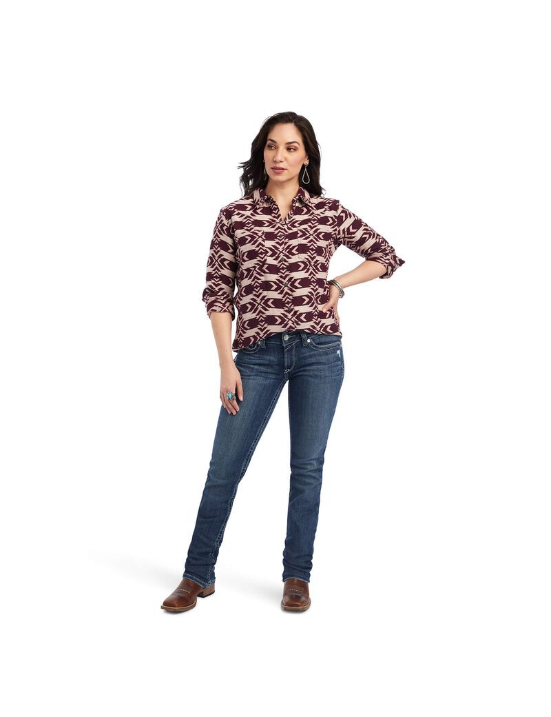 Ariat REAL Billie Jean Shirt North Star Jacquard | VHTACD-716