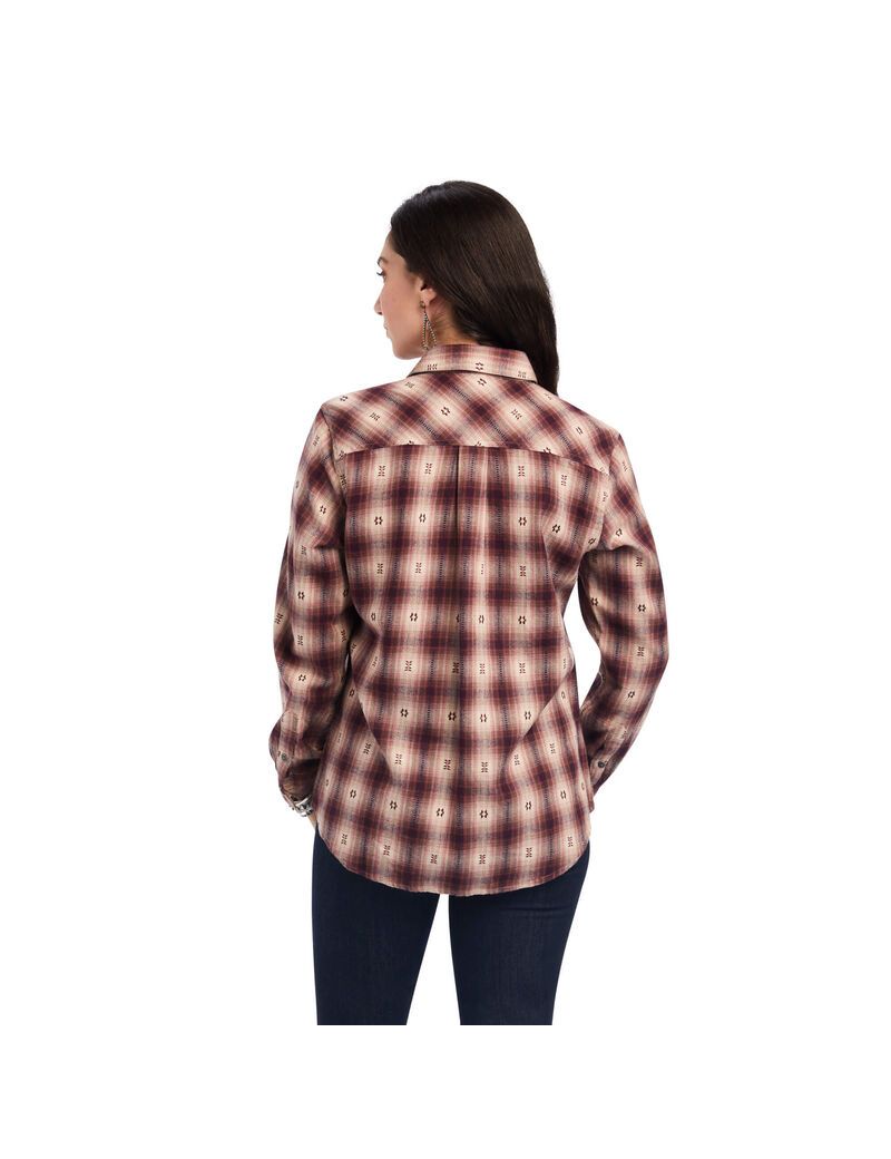 Ariat REAL Billie Jean Shirt Nostalgia Rose Dobby Plaid | ZITXFH-627