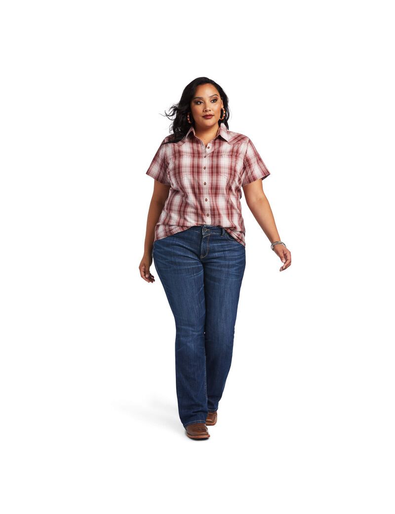 Ariat REAL Billie Jean Shirt Russet Plaid | USGJQW-905