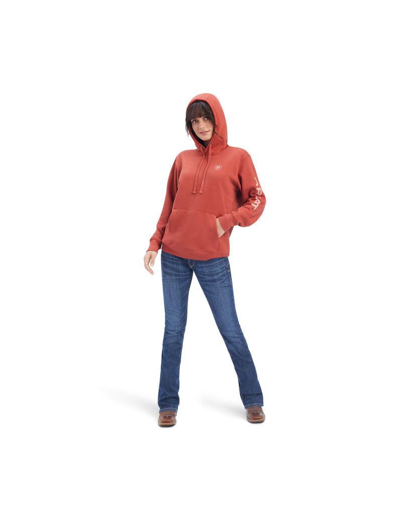 Ariat REAL Classic Arm Logo Hoodie Bossa Nova | CHXRQN-907