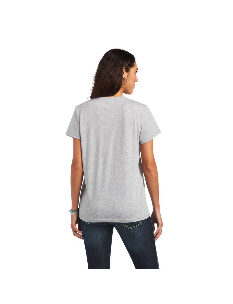 Ariat REAL Cow Pasture Tee Heather Grey | AEVXBC-354