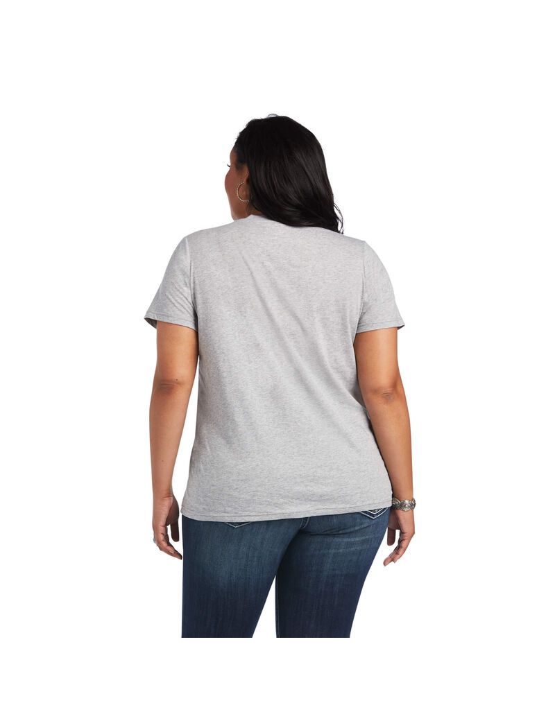 Ariat REAL Cow Pasture Tee Heather Grey | AEVXBC-354