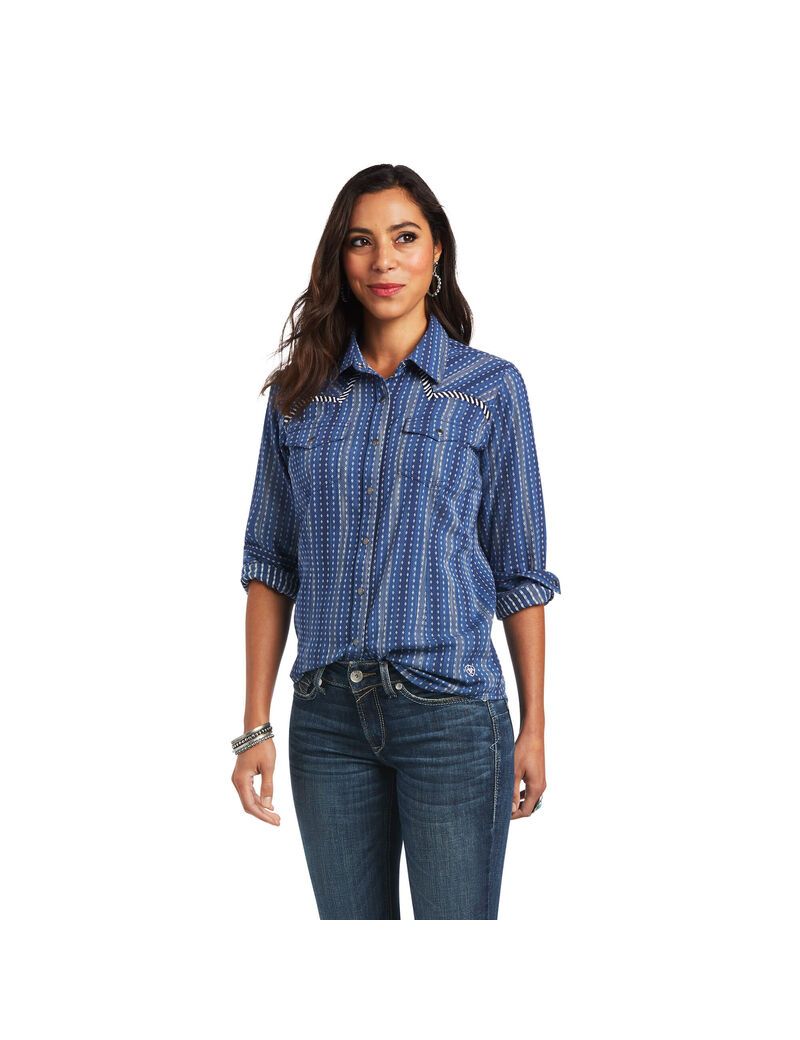 Ariat REAL Darling Shirt Chambray Dobby | STVOKC-106