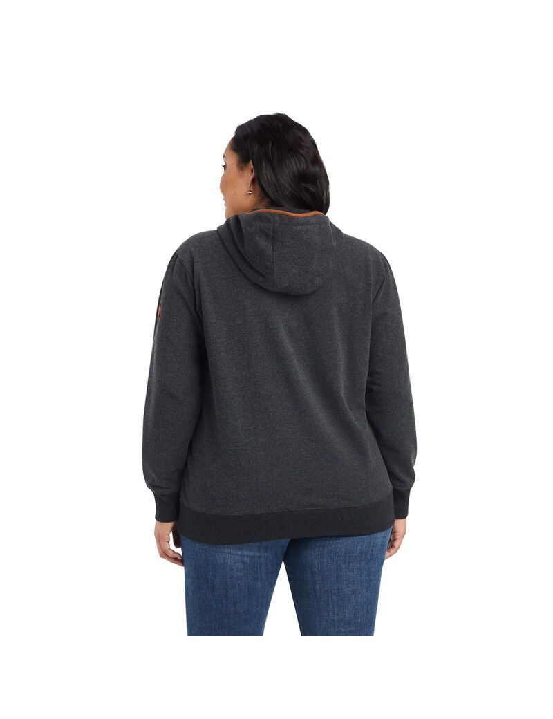 Ariat REAL Elevated Hoodie Heather Charcoal | LOKYTE-207