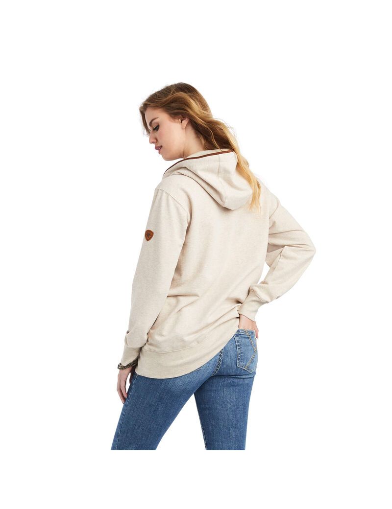 Ariat REAL Elevated Hoodie Oatmeal Heather | RIAHMW-853