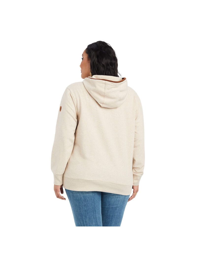 Ariat REAL Elevated Hoodie Oatmeal Heather | RIAHMW-853