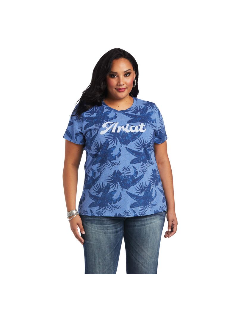 Ariat REAL Island Tee Island Shadow Print | FQZRUB-836