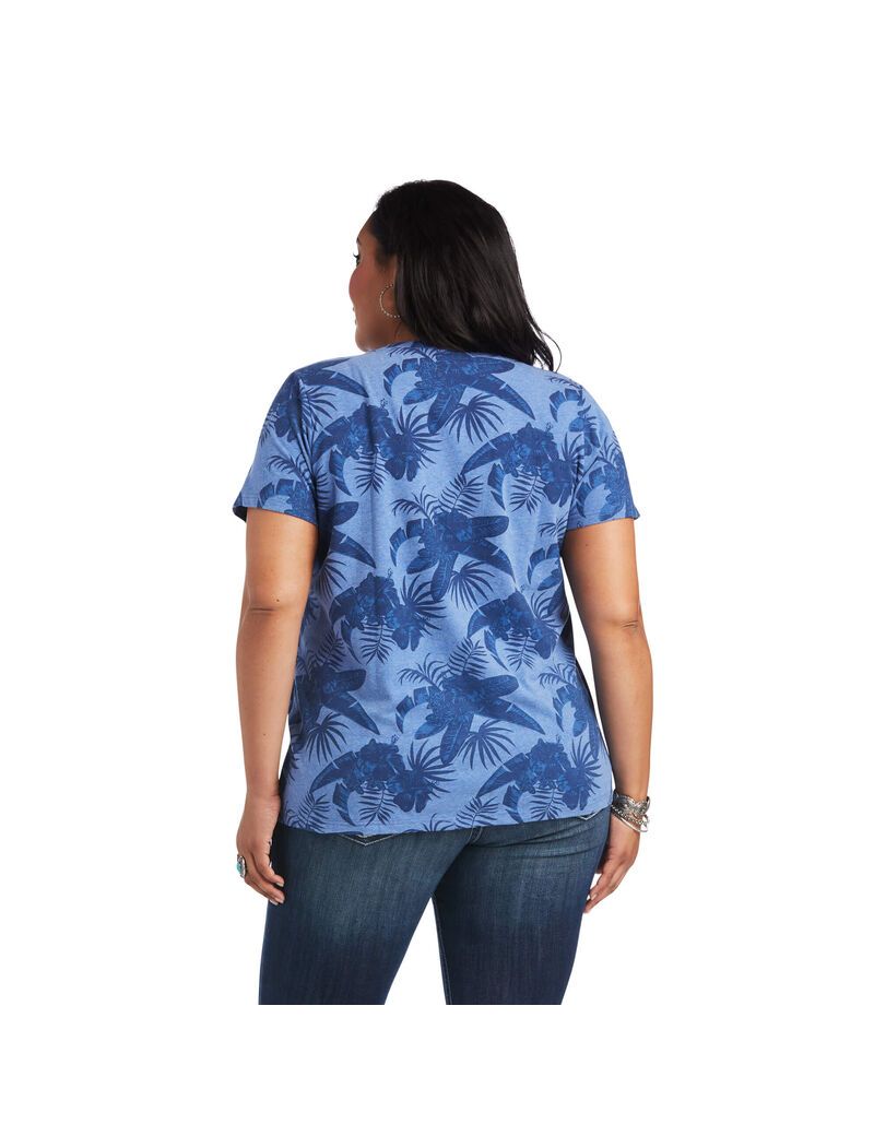 Ariat REAL Island Tee Island Shadow Print | FQZRUB-836