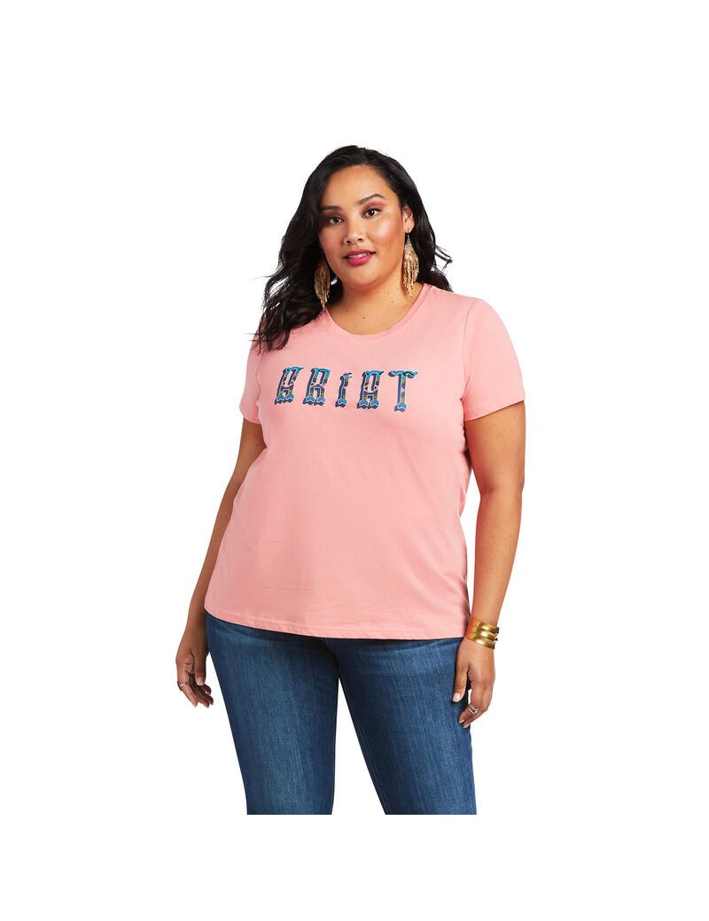 Ariat REAL Kinship Tee Peach Blossom | VXLPHS-763