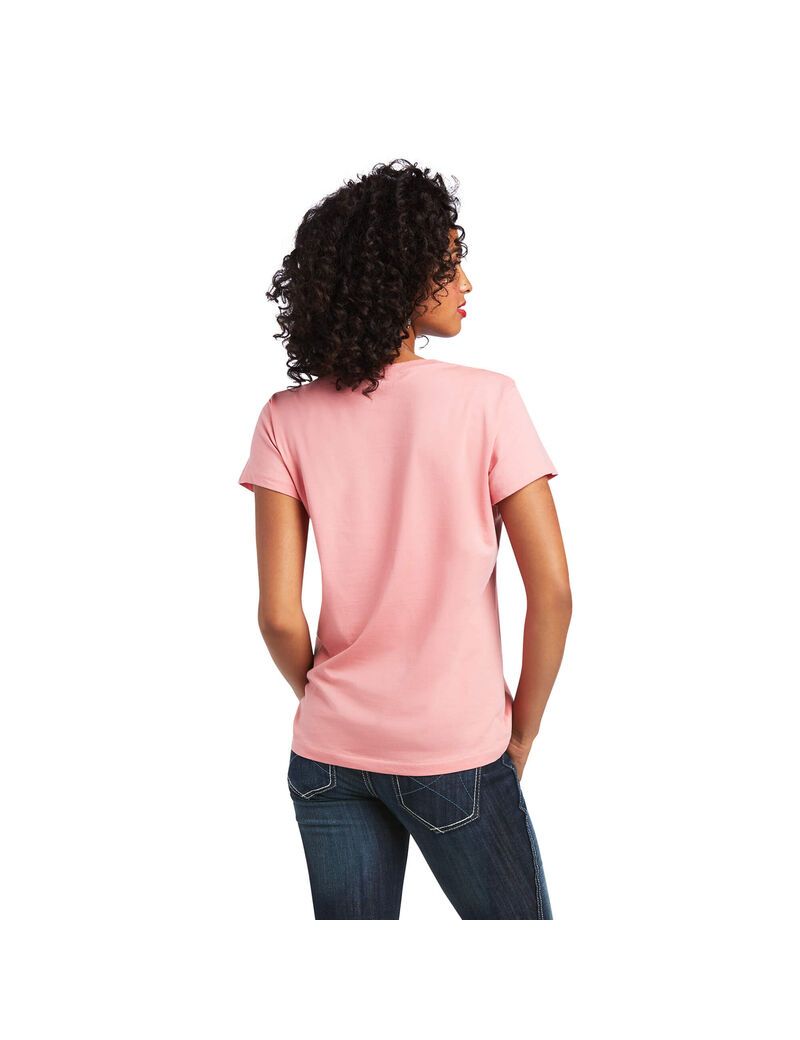 Ariat REAL Kinship Tee Peach Blossom | VXLPHS-763