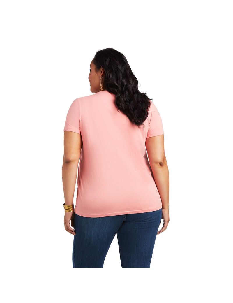 Ariat REAL Kinship Tee Peach Blossom | VXLPHS-763