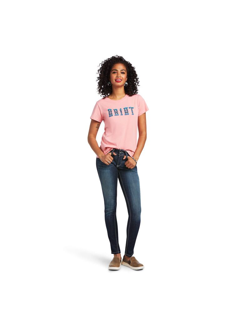 Ariat REAL Kinship Tee Peach Blossom | VXLPHS-763