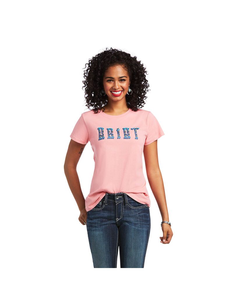 Ariat REAL Kinship Tee Peach Blossom | VXLPHS-763