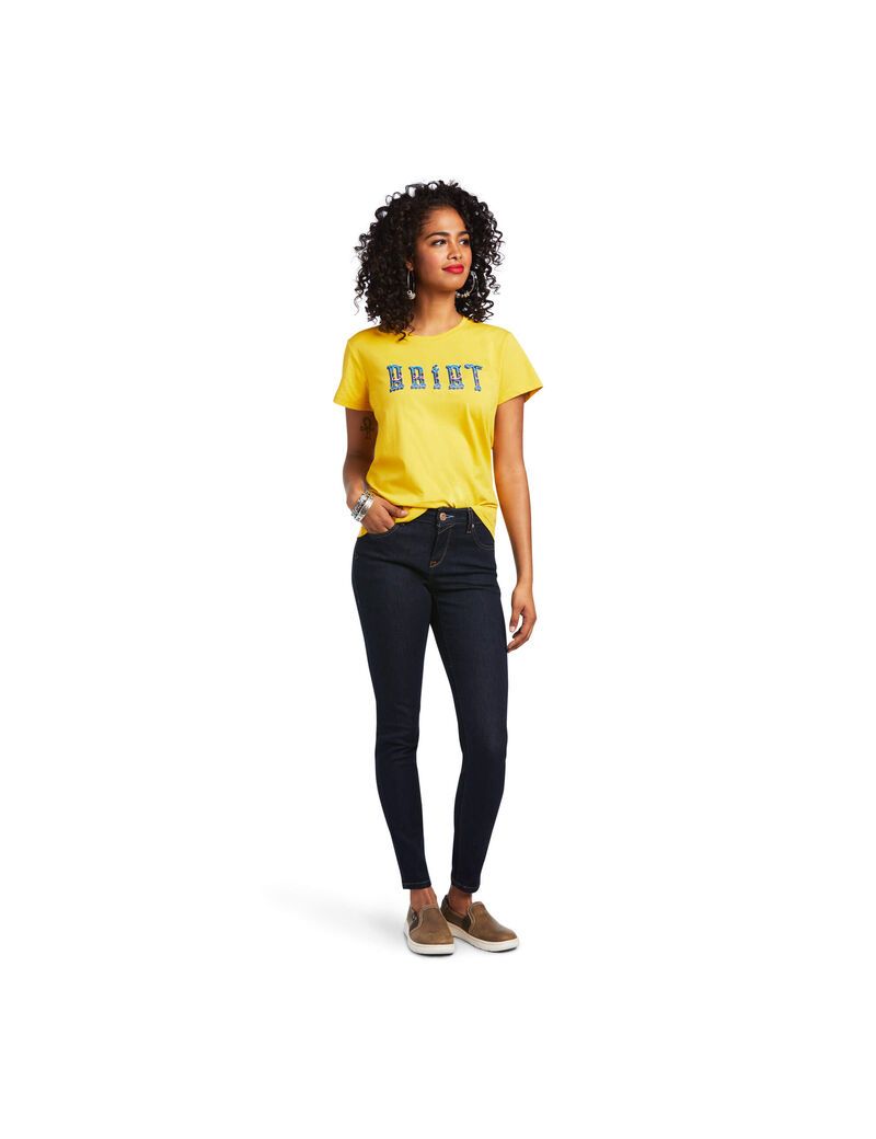 Ariat REAL Kinship Tee Spicy Mustard | AJDZXB-978