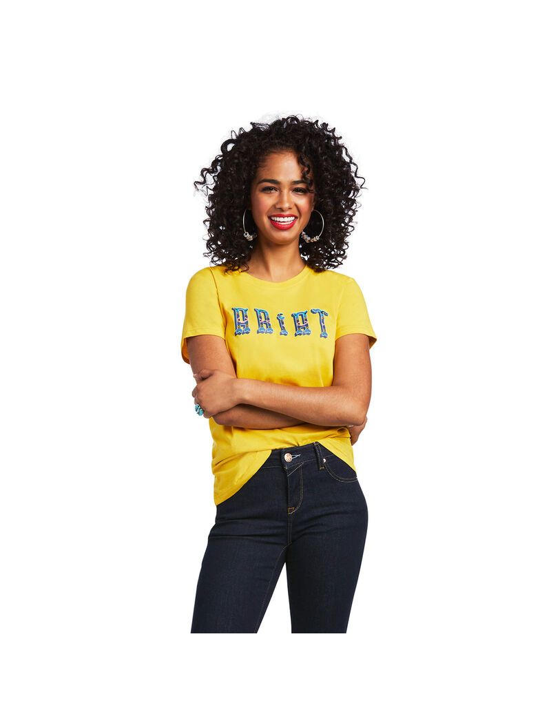 Ariat REAL Kinship Tee Spicy Mustard | AJDZXB-978