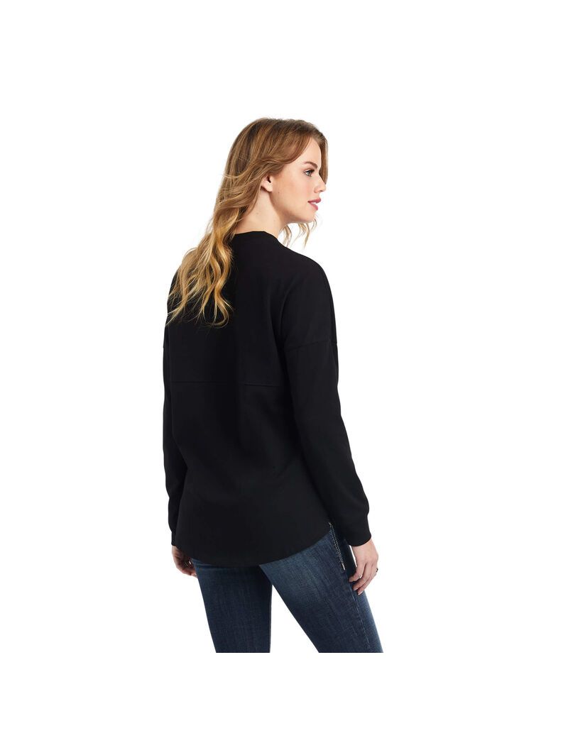 Ariat REAL Oversized Shirt Black | JOTBXU-329