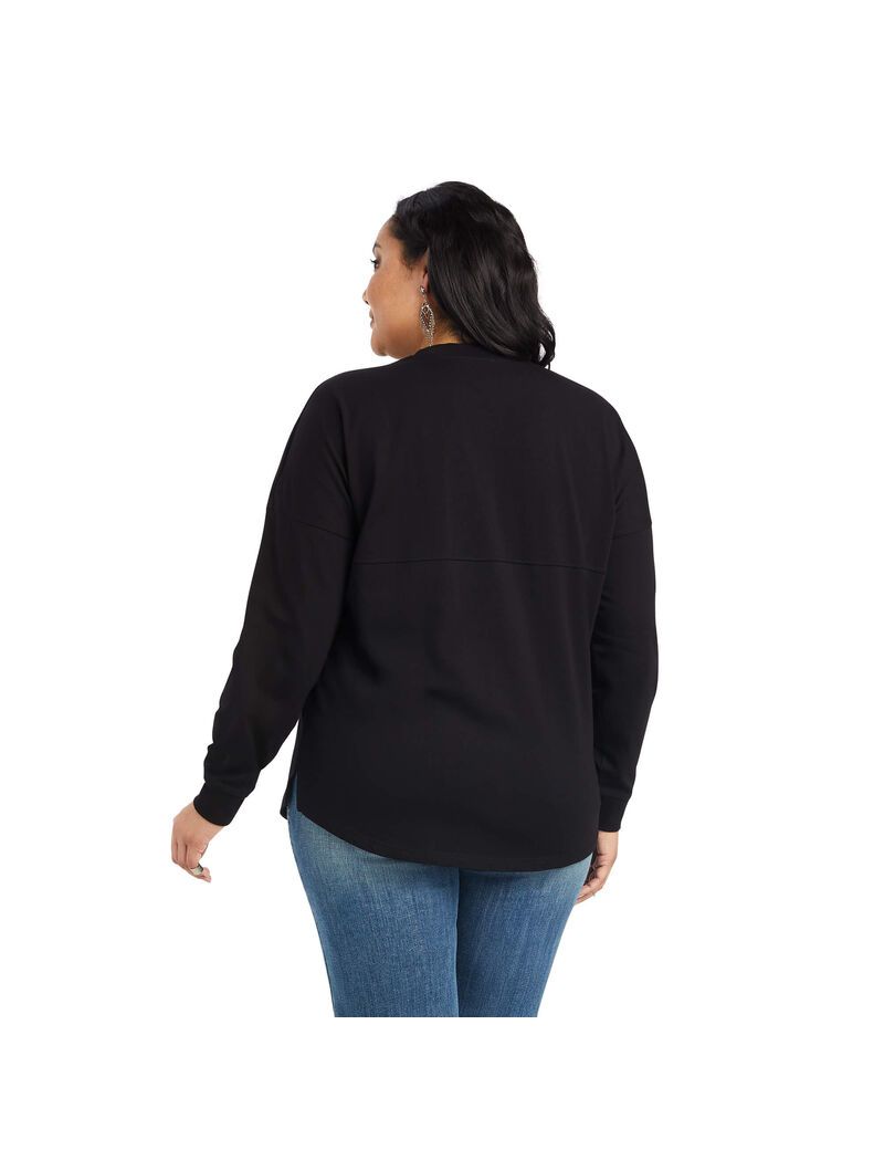 Ariat REAL Oversized Shirt Black | JOTBXU-329