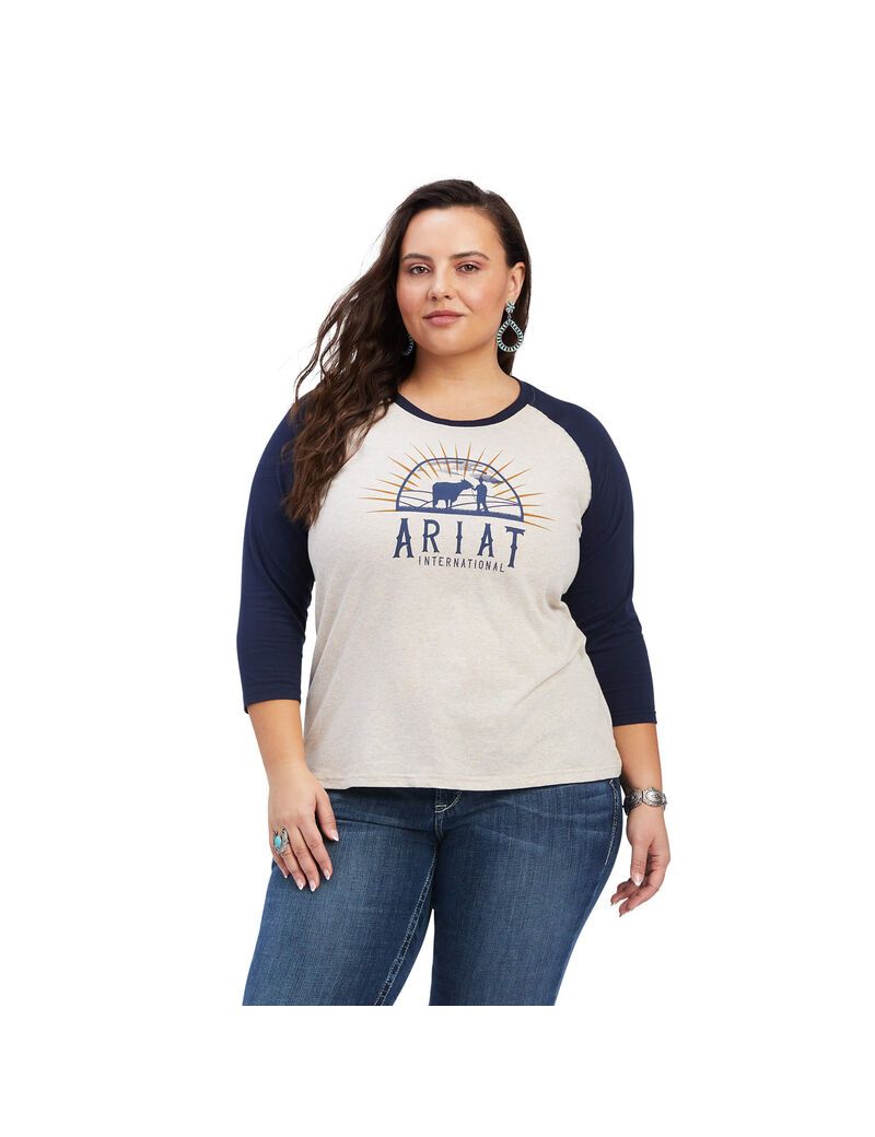 Ariat REAL Rainbow Classic Shirt Wheat Heather | POIGLB-028