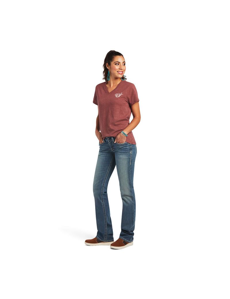 Ariat REAL Relaxed Longhorn Tee Roasted Russet | SNIHUG-520