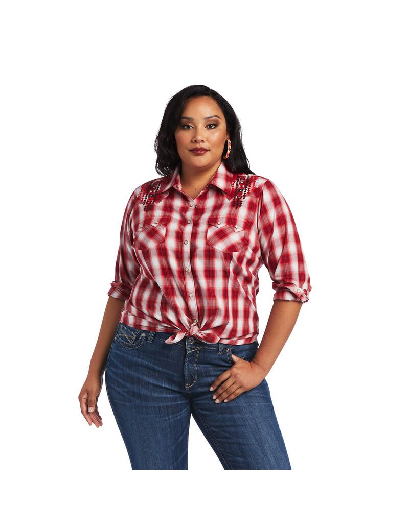 Ariat REAL Ruby Shirt Ruby Plaid | NWDQAX-938