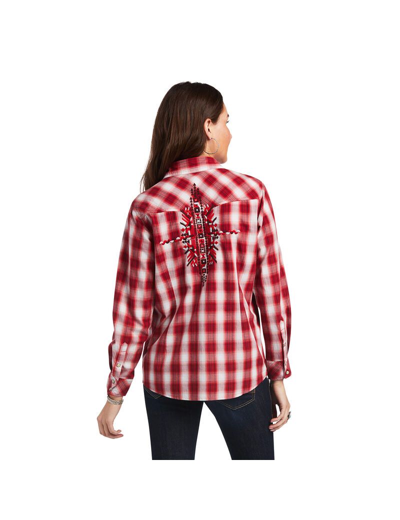 Ariat REAL Ruby Shirt Ruby Plaid | NWDQAX-938