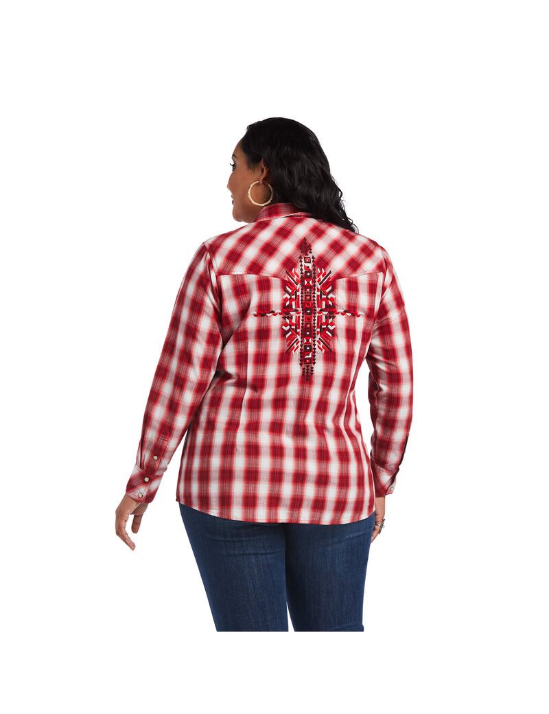 Ariat REAL Ruby Shirt Ruby Plaid | NWDQAX-938