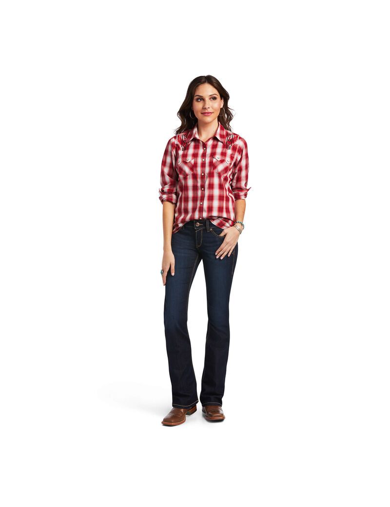 Ariat REAL Ruby Shirt Ruby Plaid | NWDQAX-938