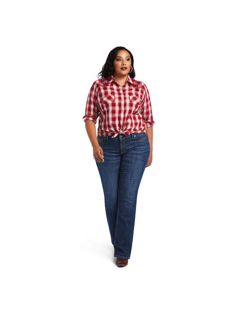 Ariat REAL Ruby Shirt Ruby Plaid | NWDQAX-938