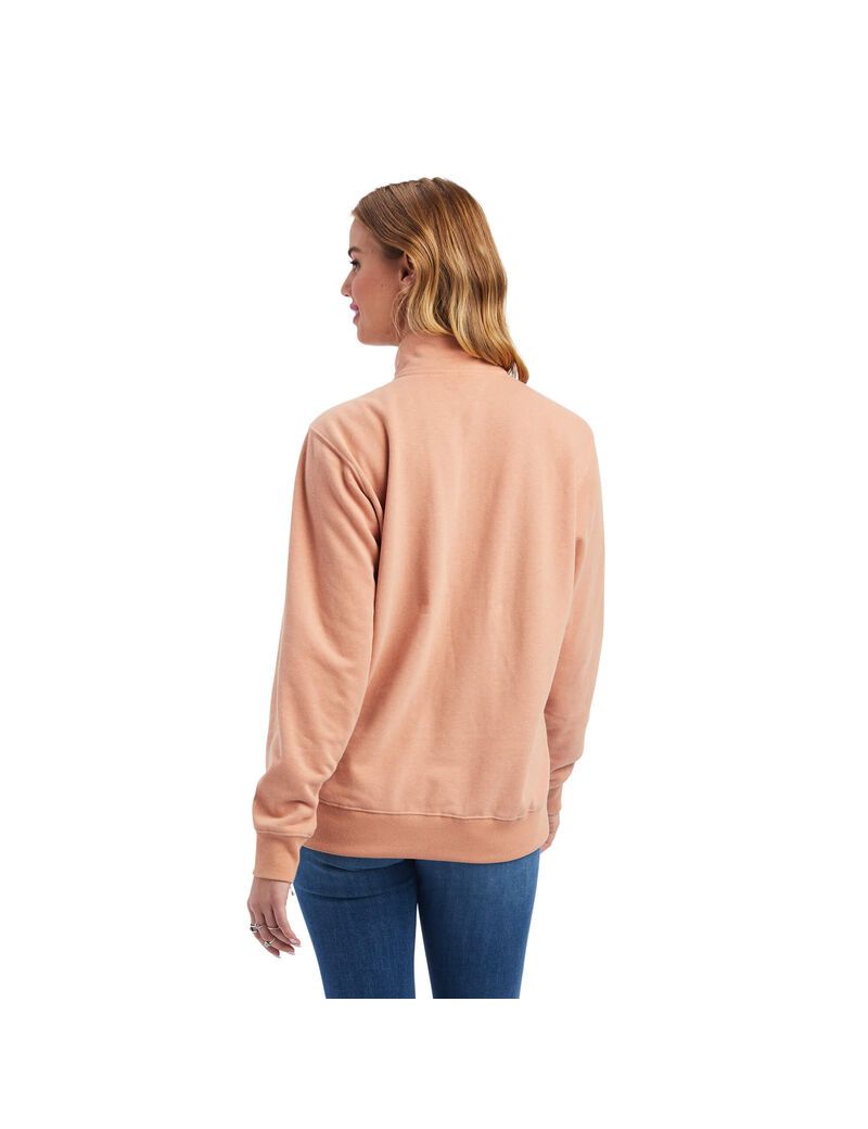 Ariat REAL Scenic 1/2 Zip Sweatshirt Palm | ASBJKT-937