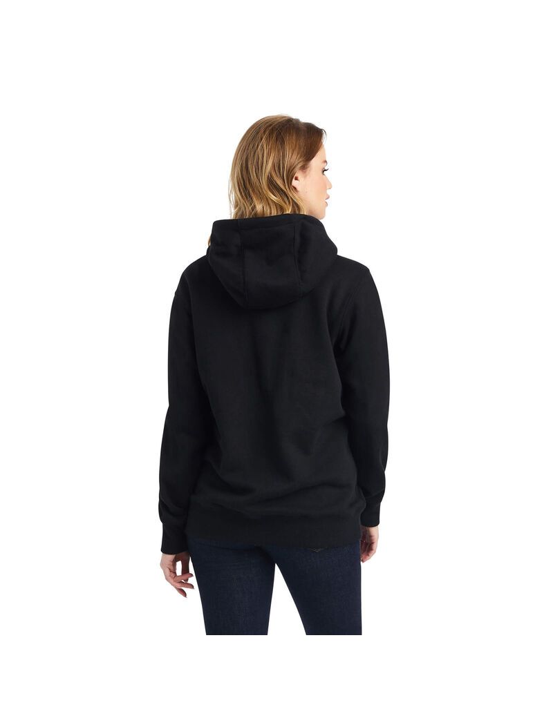 Ariat REAL Sequin Logo Hoodie Black | NFZYQL-258