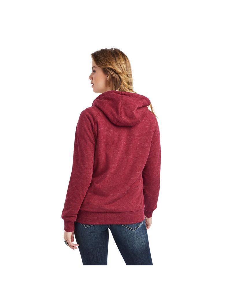 Ariat REAL Sherpa Full Zip Hoodie Beet Red | DLMEFK-350