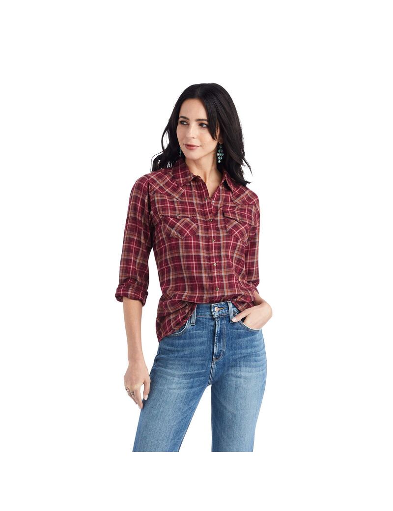 Ariat REAL Trail Blaze Shirt Trailblaze Plaid | RWJFAD-546