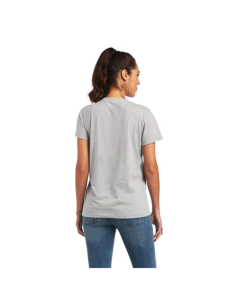 Ariat REAL Tribal Lore Relaxed Tee Heather Grey | FOKRPU-172