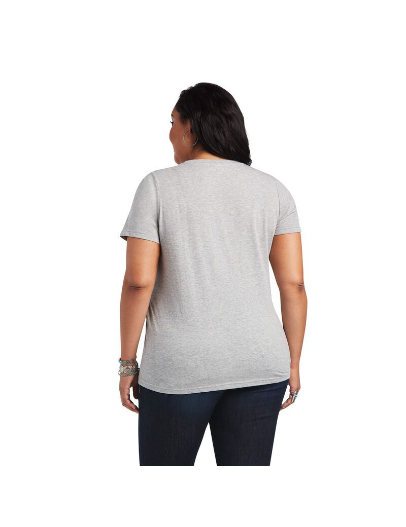 Ariat REAL Tribal Lore Relaxed Tee Heather Grey | FOKRPU-172