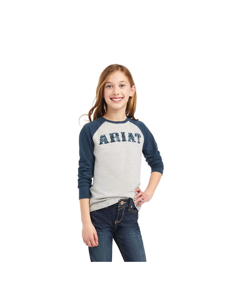 Ariat REAL Zuma Baseball Shirt Heather Grey | WMHFIU-825