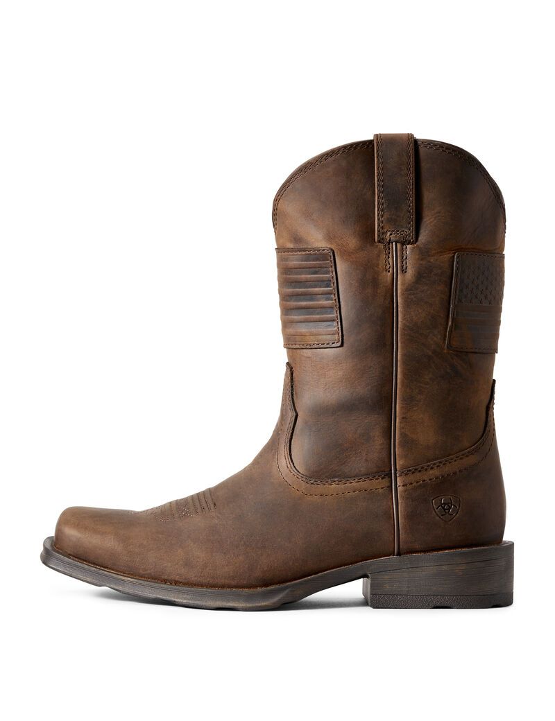 Ariat Rambler Patriot Western Boot Distressed Brown | PMSYCZ-846