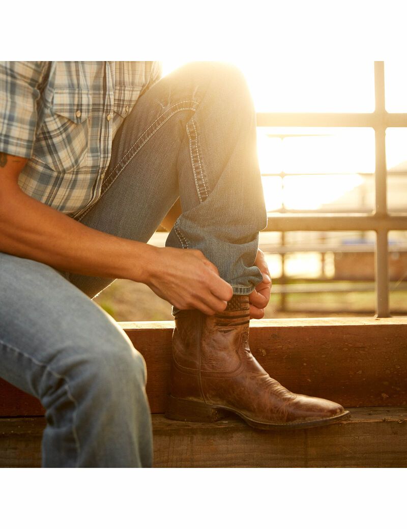 Ariat Rambler Patriot Western Boot Distressed Brown | PMSYCZ-846