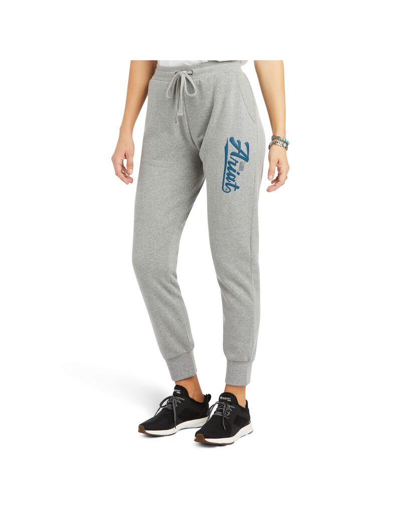 Ariat Real Jogger Sweatpants Heather Grey | AMPOUS-359