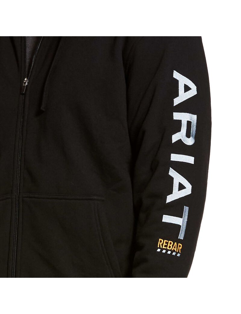 Ariat Rebar All-Weather Full Zip Hoodie Black | HTSDEY-375