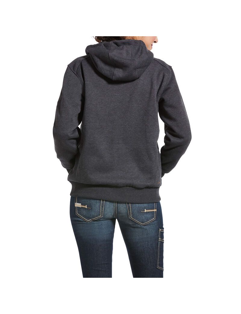 Ariat Rebar All-Weather Full Zip Hoodie Charcoal Heather | UWYCVR-047