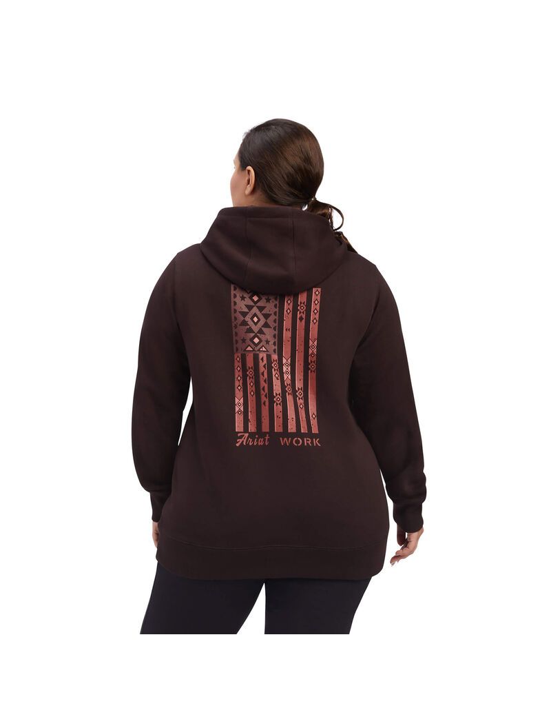 Ariat Rebar Aztec Flag Graphic Hoodie Mole | XASNUP-728