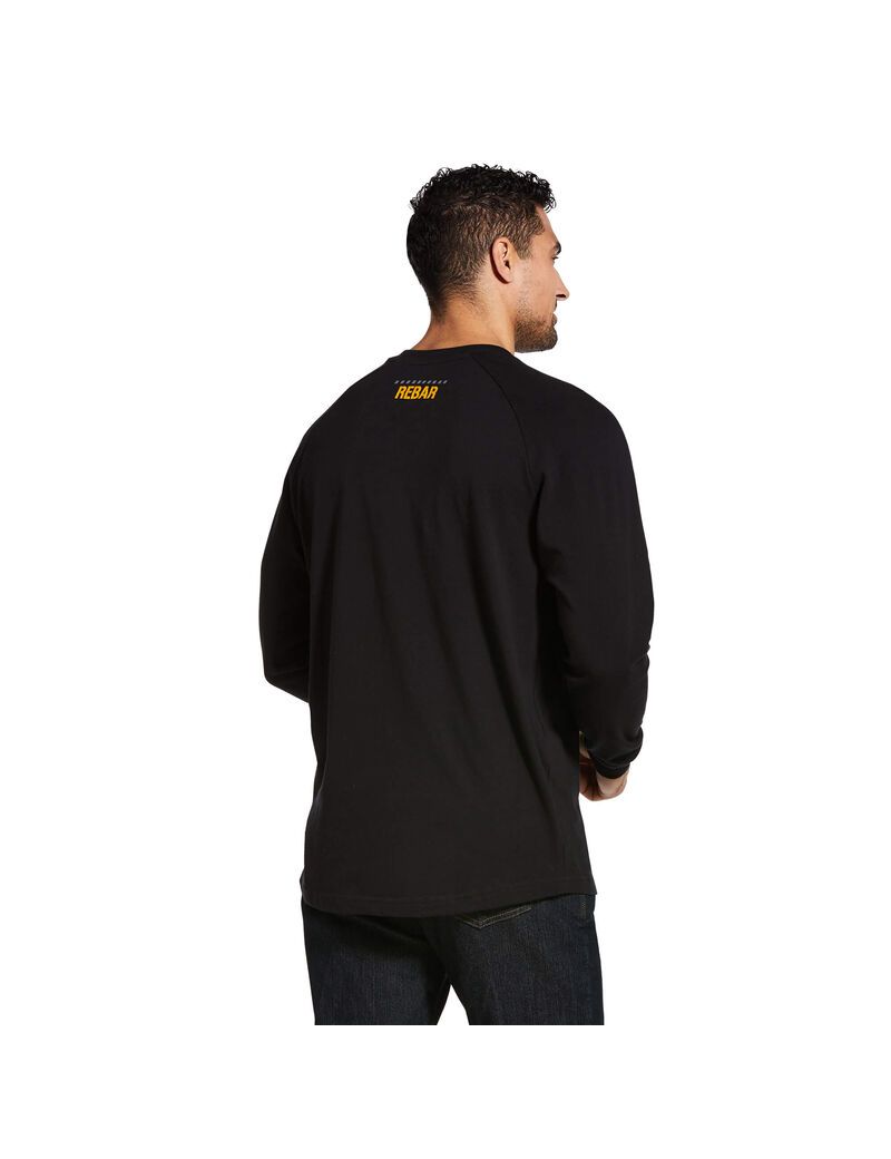 Ariat Rebar CottonStrong Block T-Shirt Black | WQKTHE-160